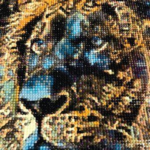 Diamond Dotz Bead Embroidery Completed Lion Head 10" x 13.5"